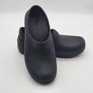 Crocs Neria Pro II Black Slip Resistant Dual Comfort Work Clogs Size Womens 8